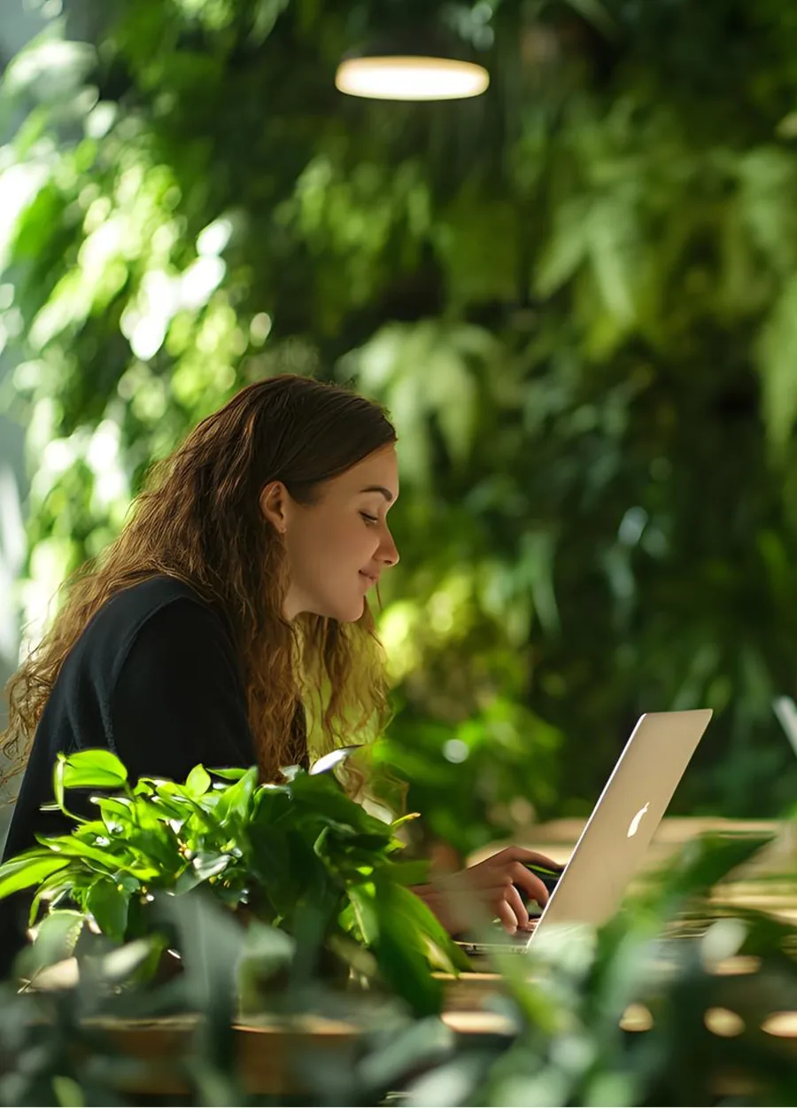 A strategist working among plants